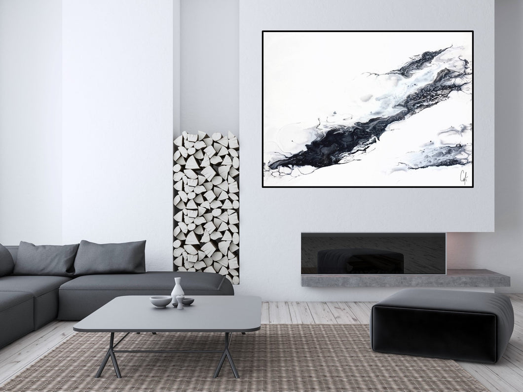 Black & White Marble // Fine Art Paper Print